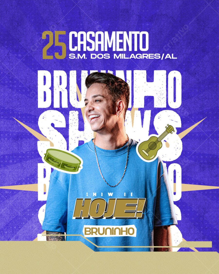 Flyer Casamento Show Bruninho Evento PSD Editável