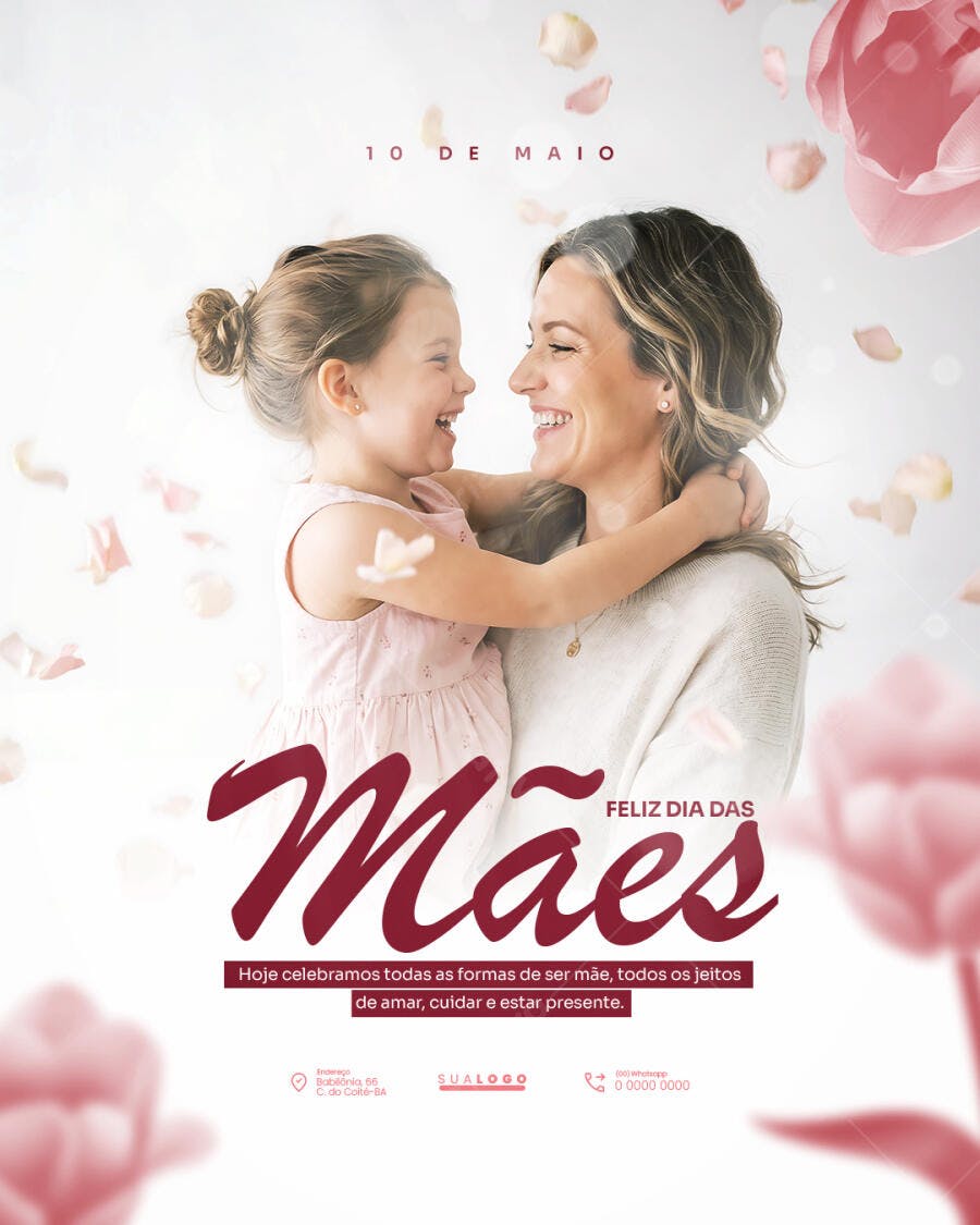 Flyer Dia das Mães Maio Família PSD Editável