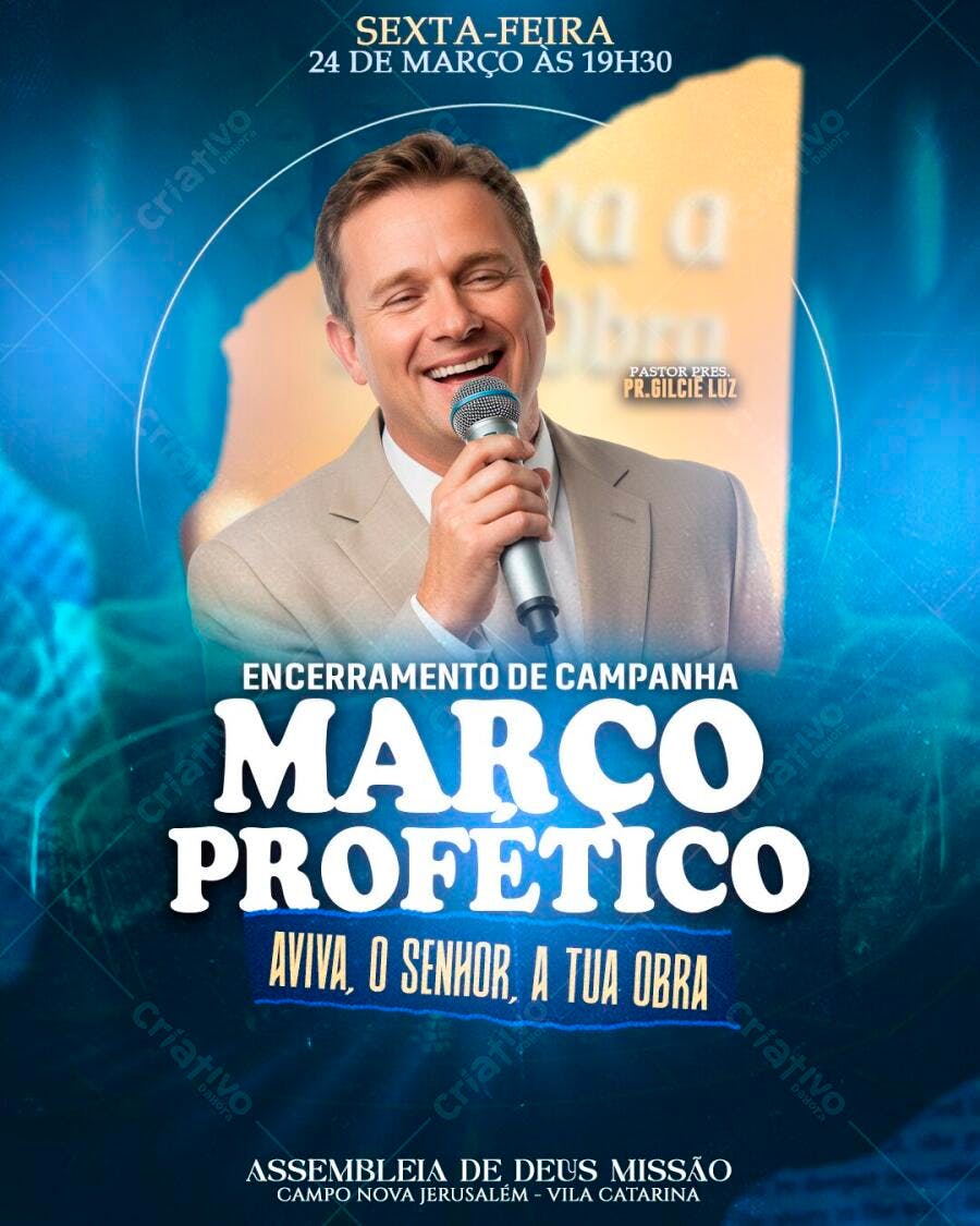 Flyer Encerramento Campanha Março Profético PSD Editável
