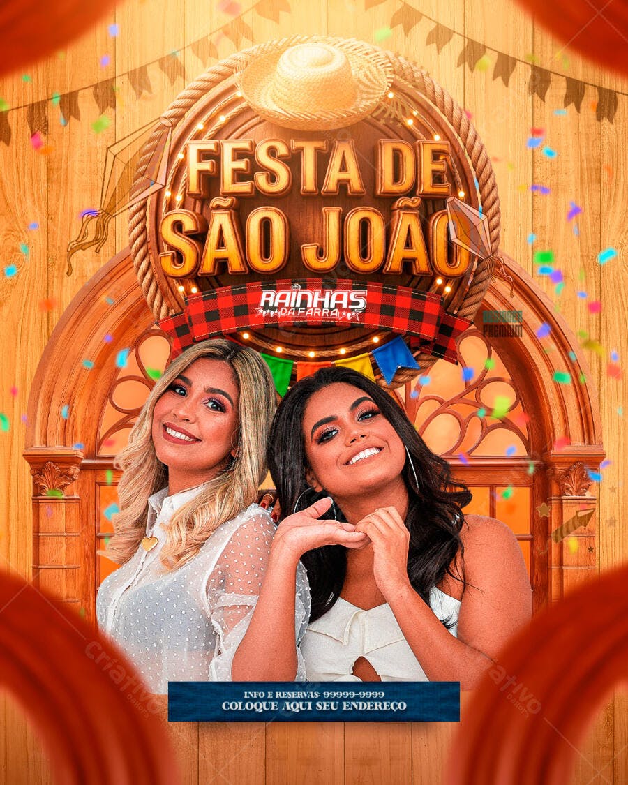 Flyer Festa de São João Arraial Junino PSD Editável