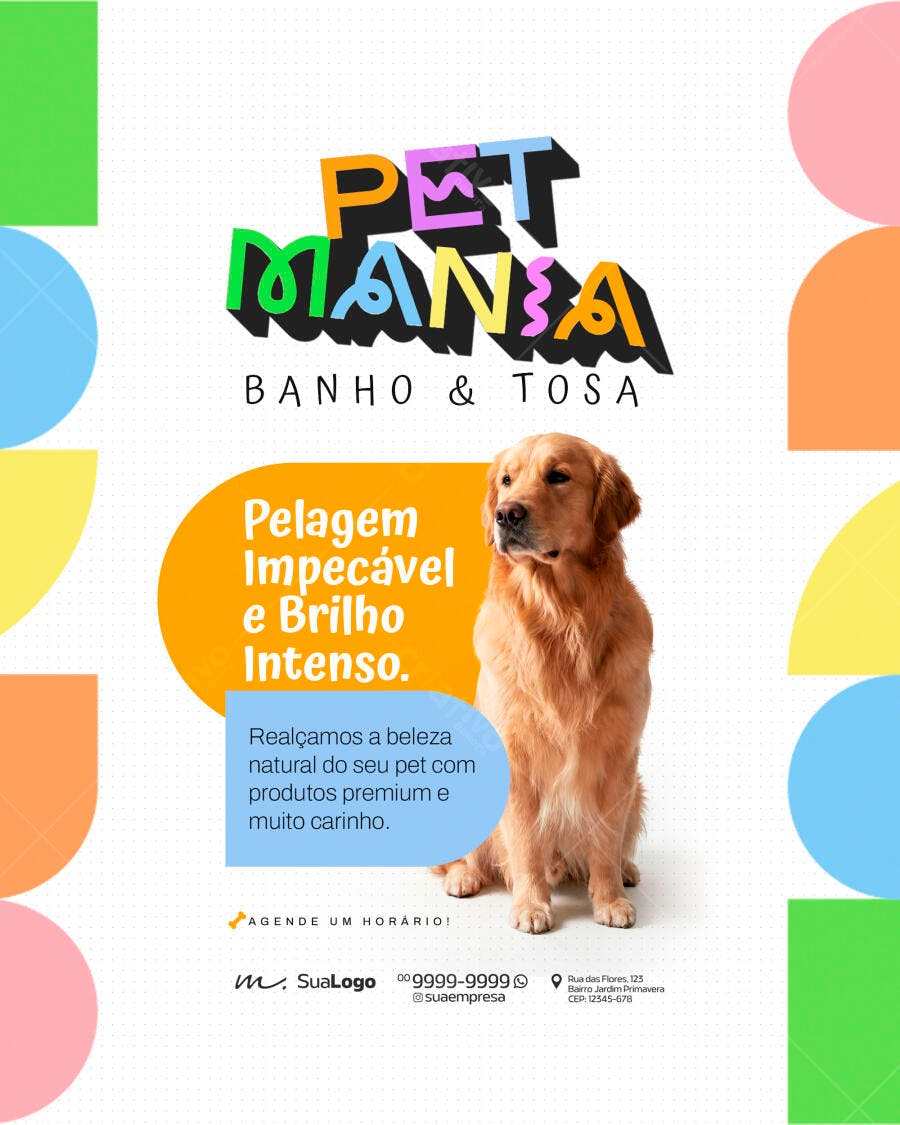 Flyer Pet Shop Banho e Tosa PSD Editável