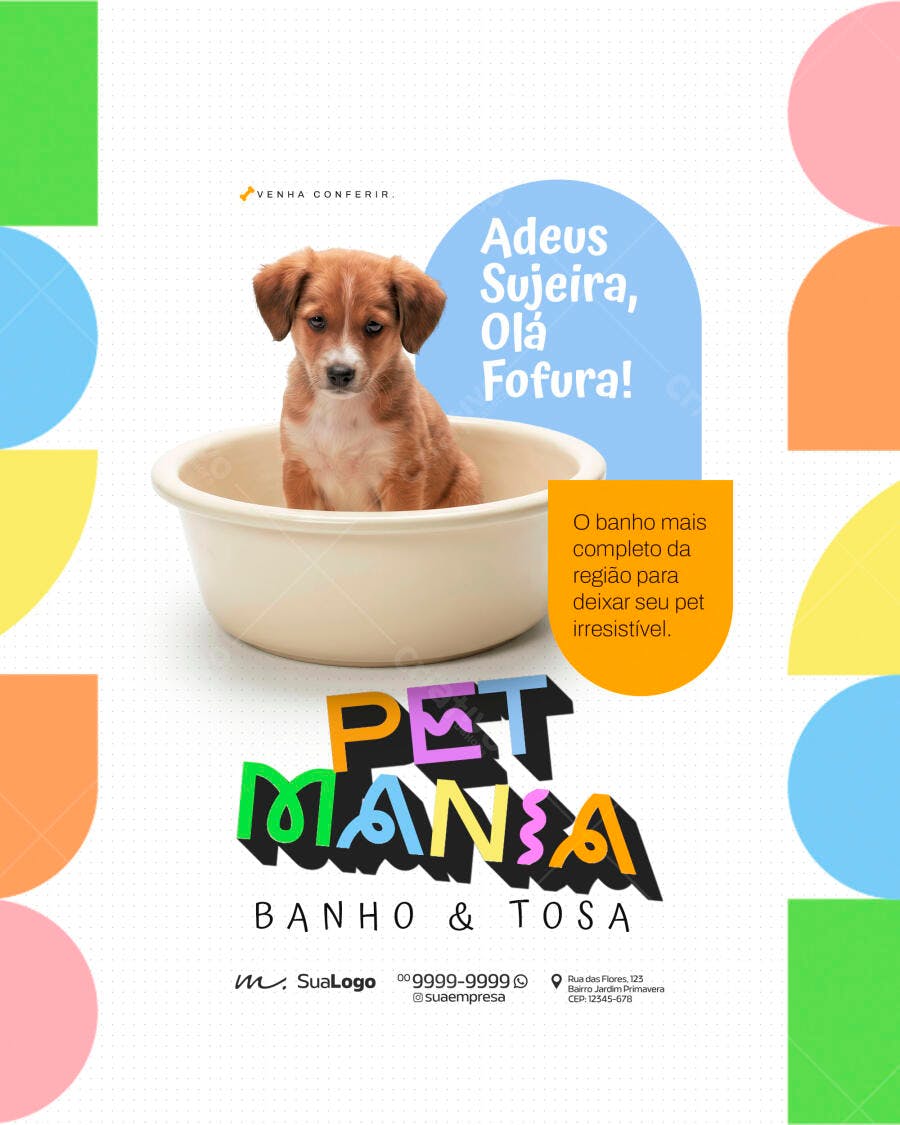 Flyer Pet Shop Banho e Tosa PSD Editável