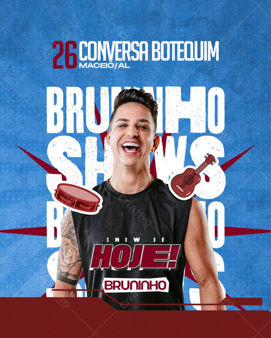 Flyer Show Bruninho Conversa Boteco PSD Editável