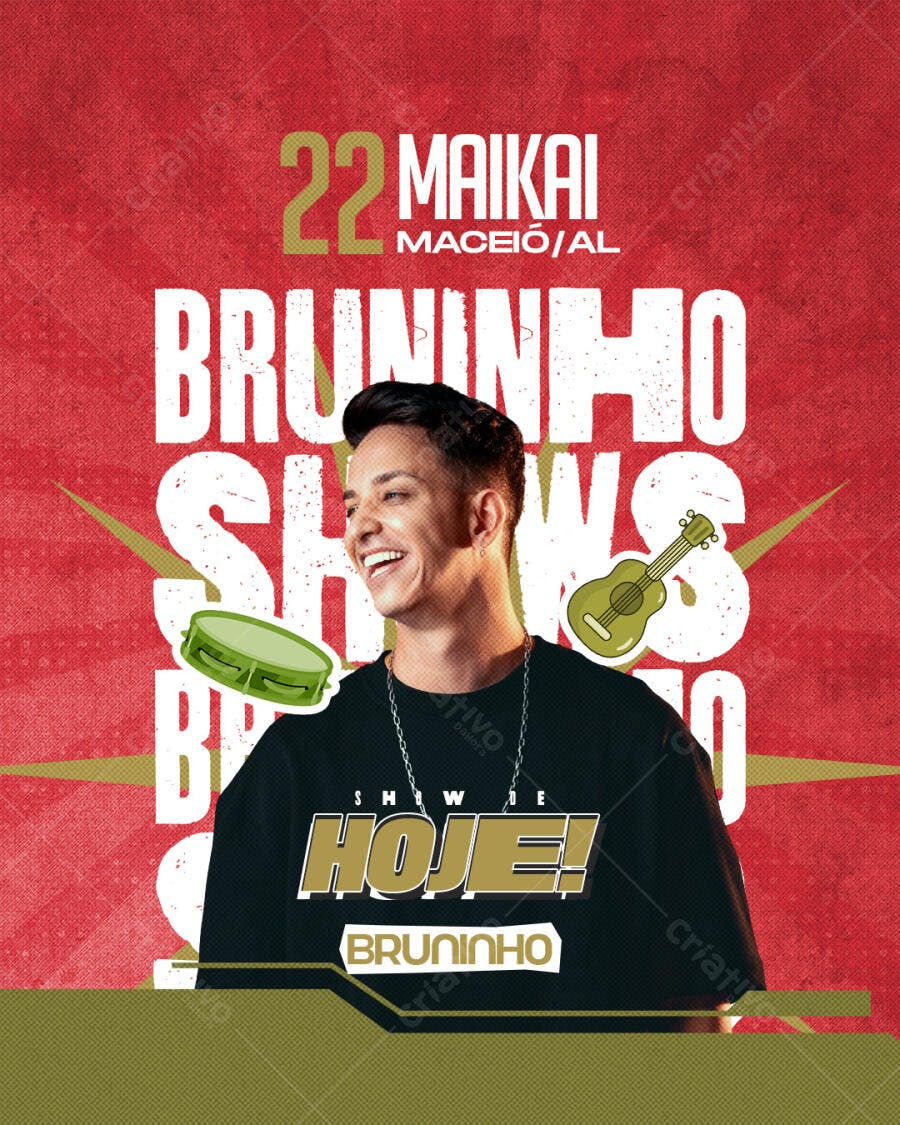 Flyer Show Bruninho Maikai Maceió PSD Editável