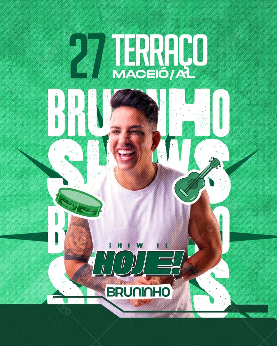 Flyer Show Bruninho Música Sertaneja PSD Editável