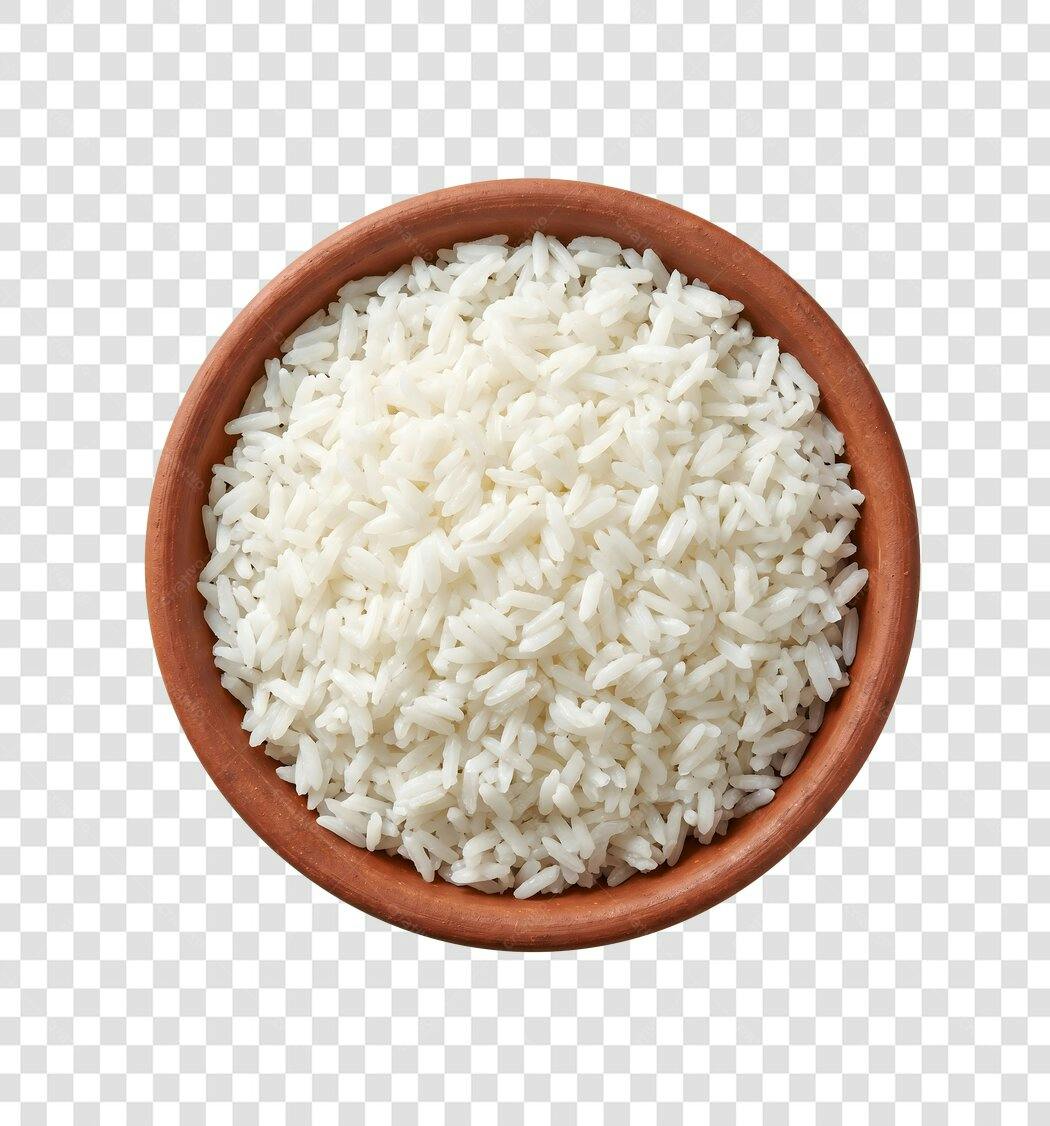 Foto Recortada Arroz Branco Cozido Tigela PNG Fundo Transparente