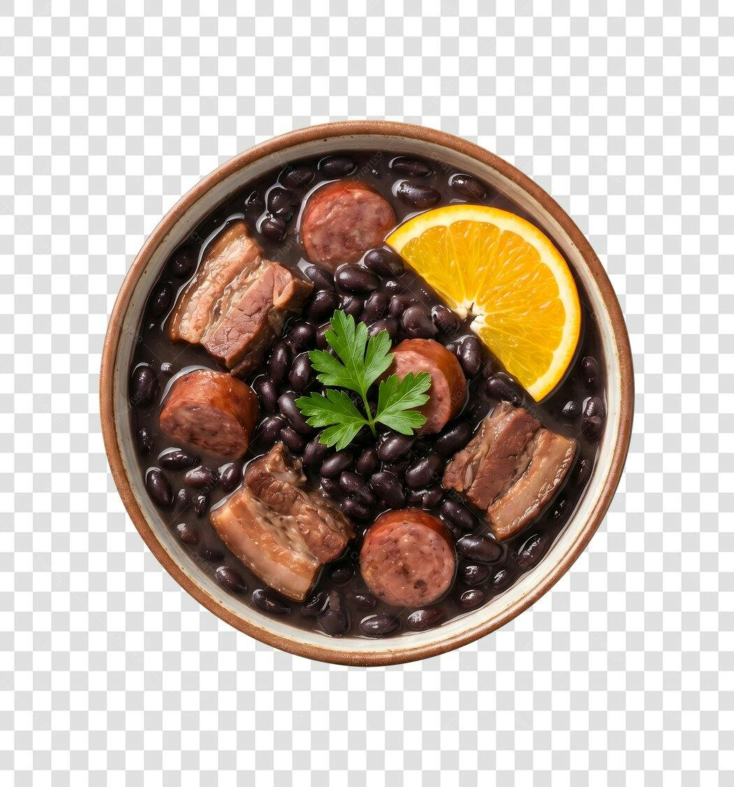 Foto Recortada Feijoada Completa com Laranja PNG Fundo Transparente