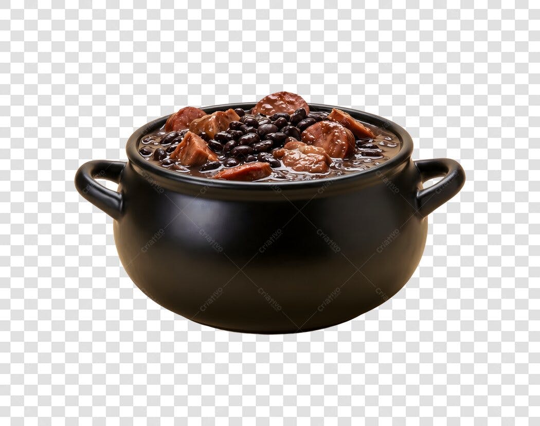 Foto Recortada Feijoada Completa Panela Preta PNG Fundo Transparente