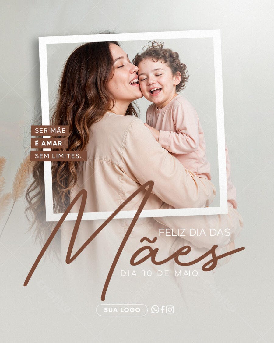 Post Instagram Dia das Mães Maio PSD Editável