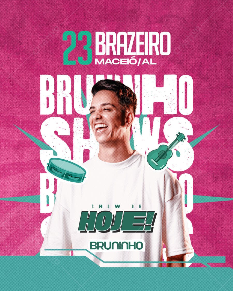 Post Instagram Show Bruninho Brazeiro PSD Editável