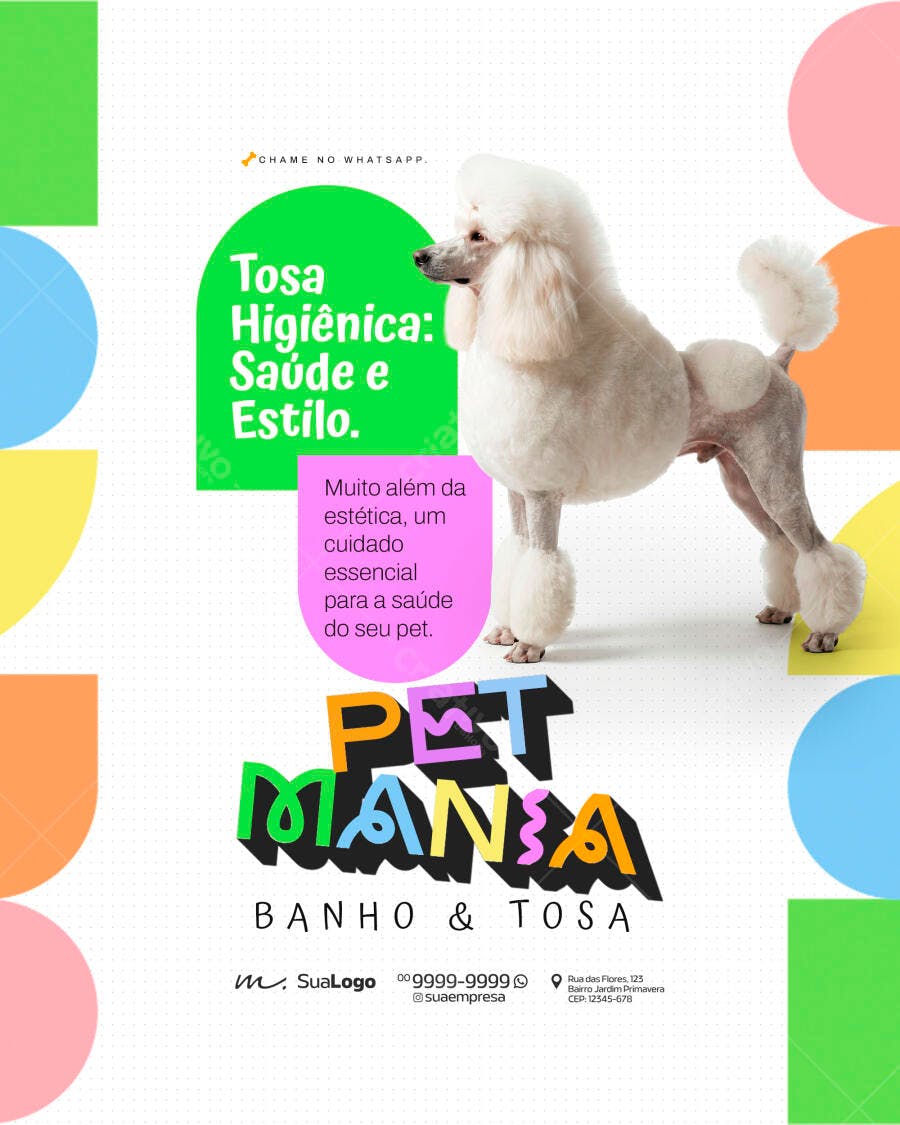 Post Instagram Tosa Higiênica Pet Shop PSD Editável