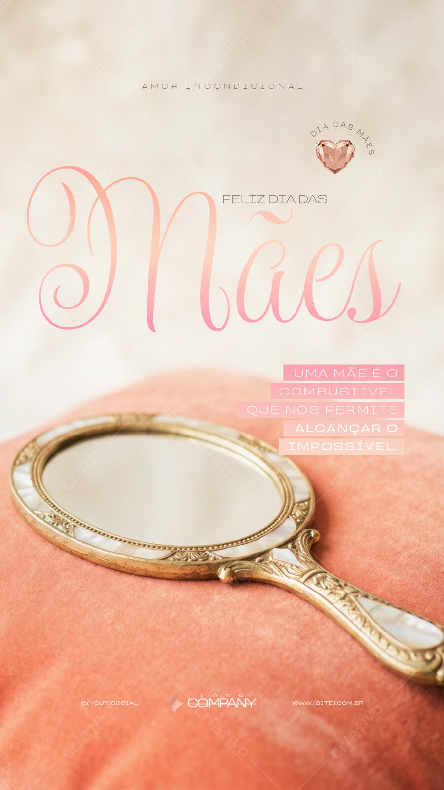 Story Dia das Mães Espelho Vintage PSD Editável
