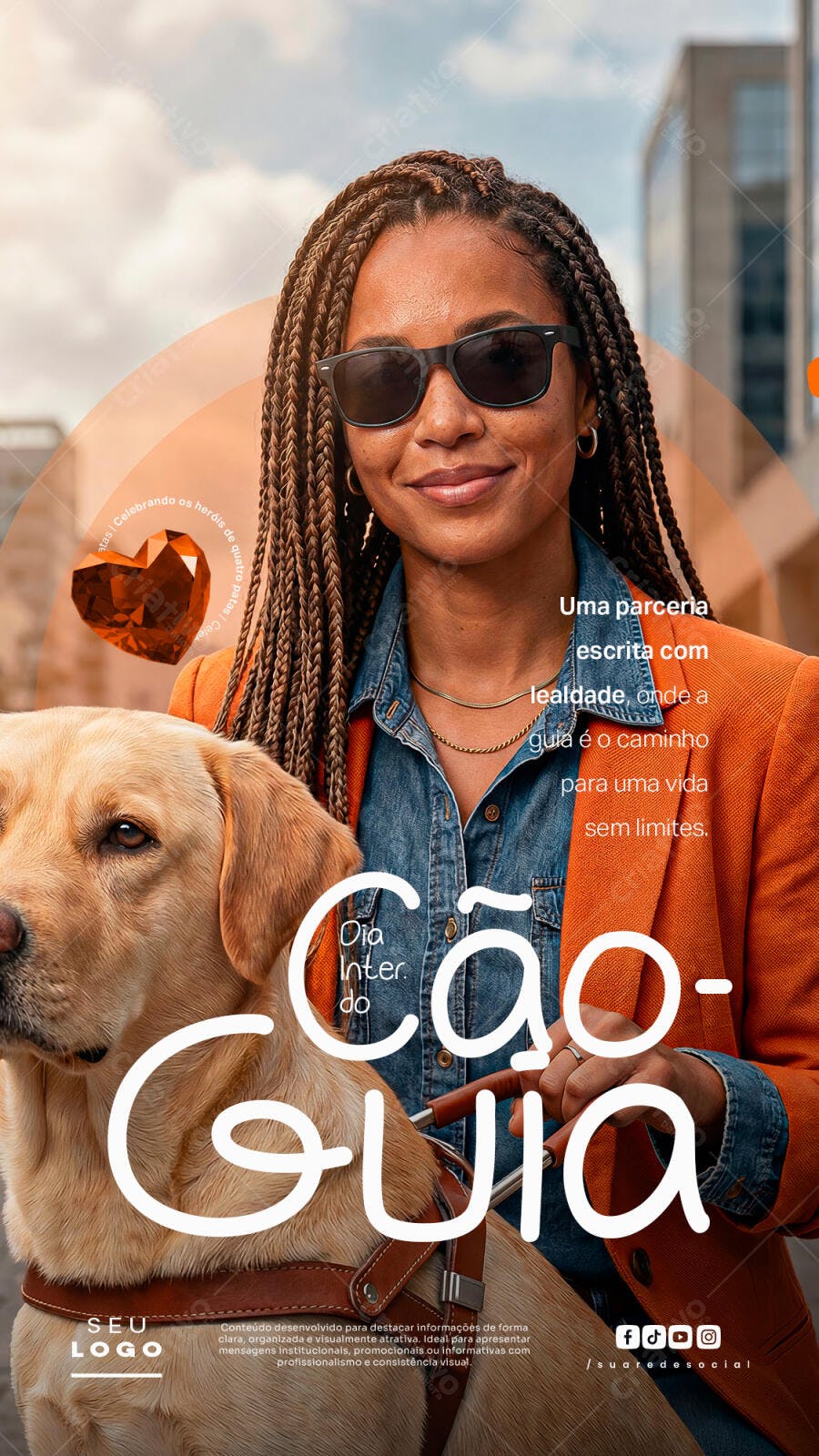Story Dia Internacional do Cão-Guia PSD Editável