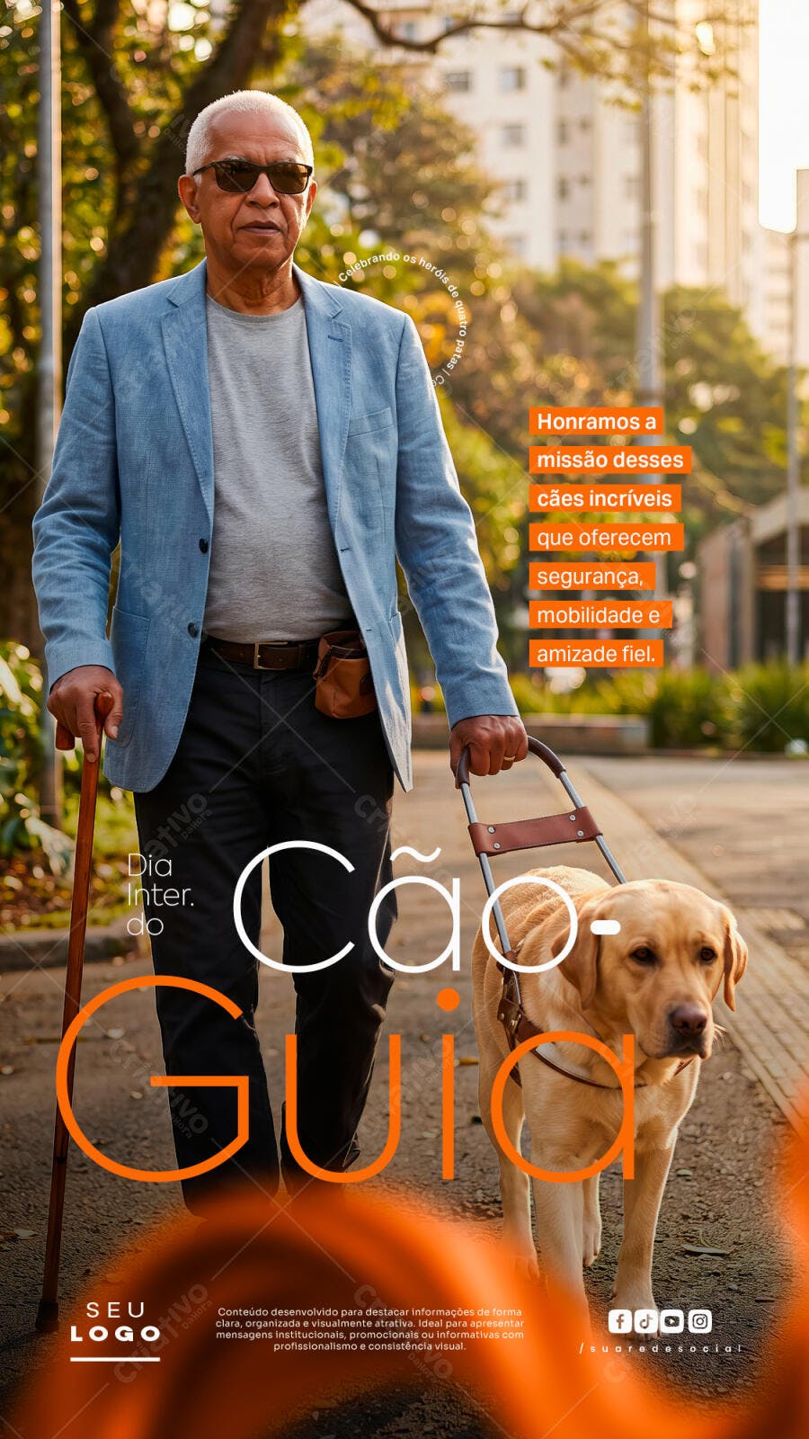 Story Dia Internacional do Cão Guia PSD Editável