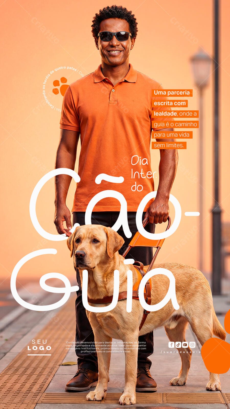 Story Dia Internacional do Cão-Guia PSD Editável