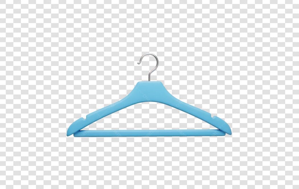 Elemento 3D Cabide Azul Loja Roupas PNG Fundo Transparente