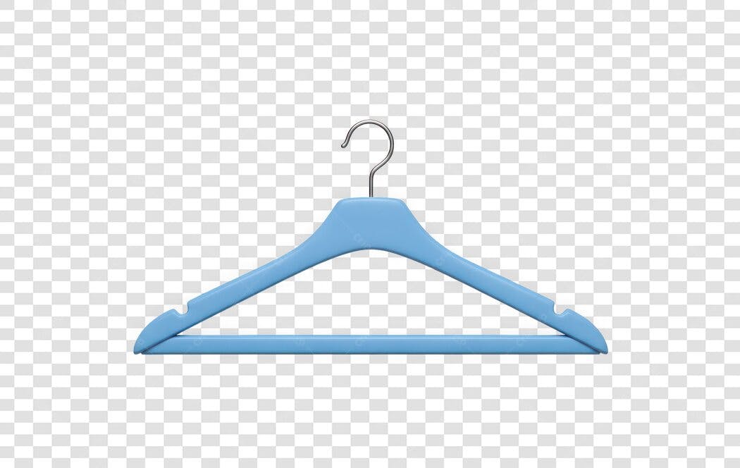 Elemento 3D Cabide Azul Loja Roupas PNG Fundo Transparente