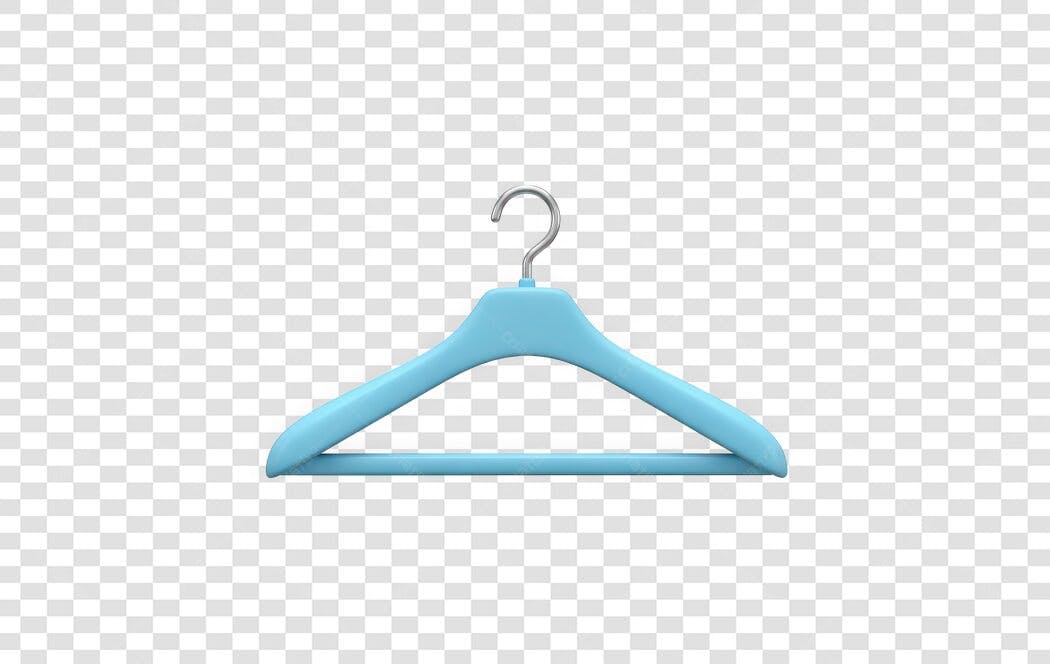 Elemento 3D Cabide Azul Roupa PNG Fundo Transparente