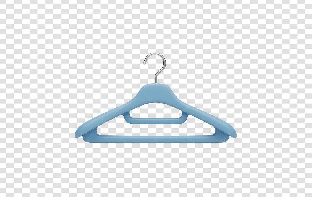 Elemento 3D Cabide Azul Roupas PNG Fundo Transparente
