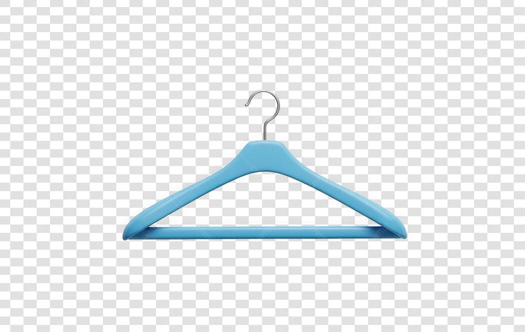 Elemento 3D Cabide Azul Roupas PNG Fundo Transparente