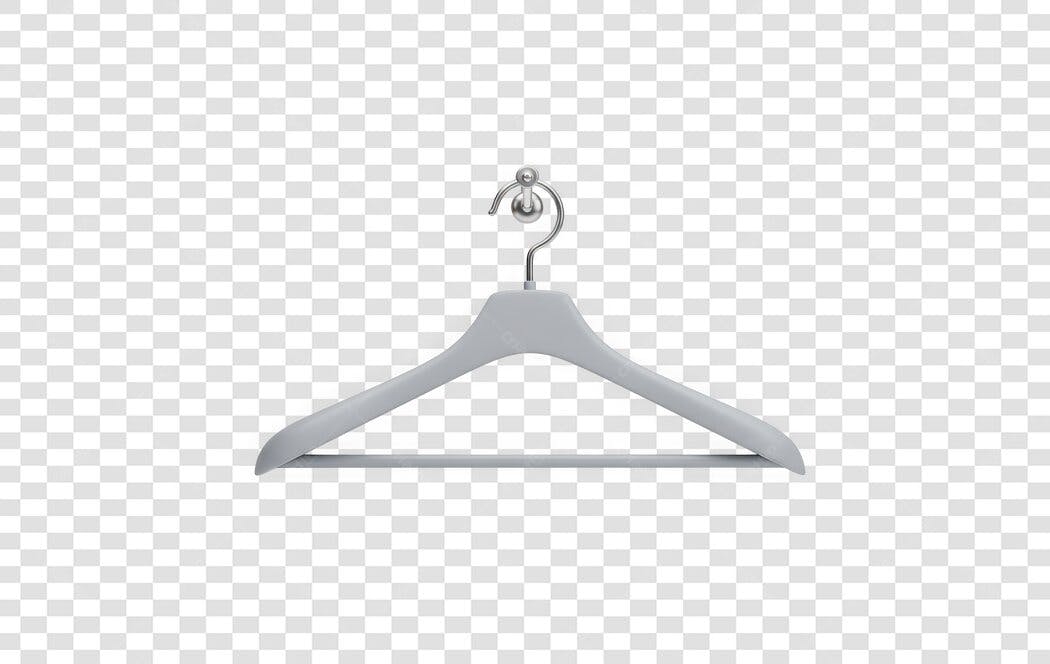 Elemento 3D Cabide Cinza Plástico PNG Fundo Transparente