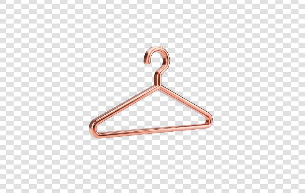 Elemento 3D Cabide Cobre Rose Gold PNG Fundo Transparente
