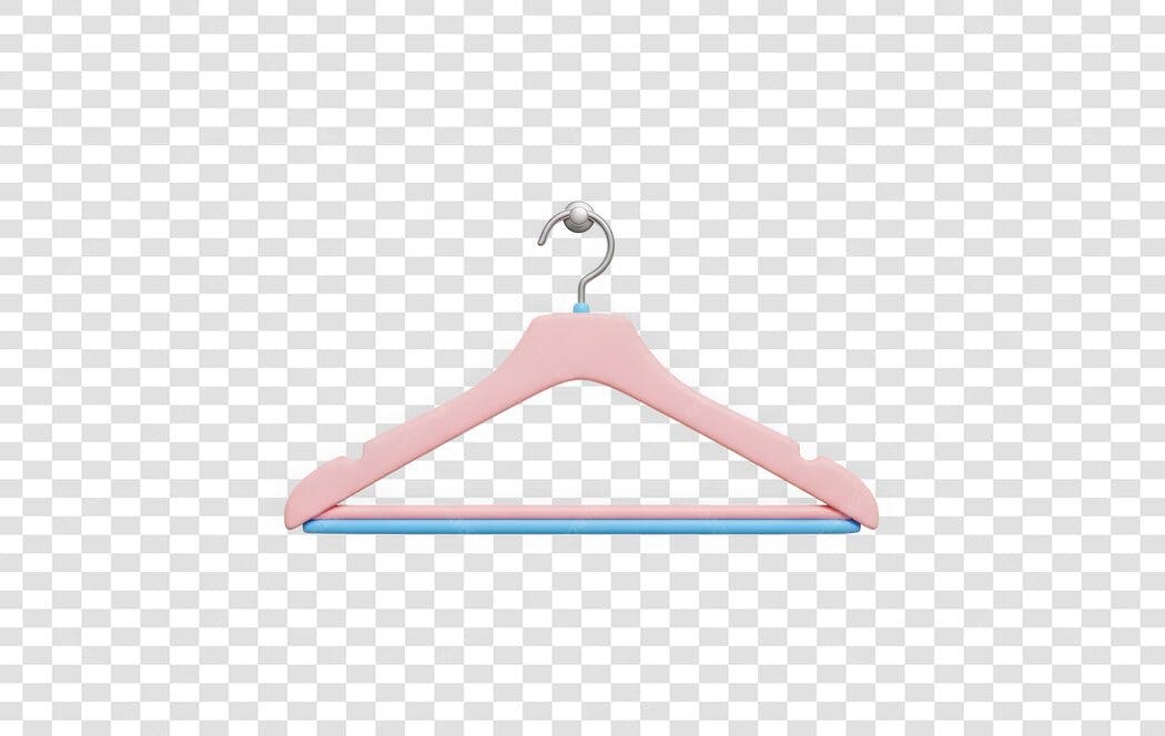 Elemento 3D Cabide Rosa Azul PNG Fundo Transparente