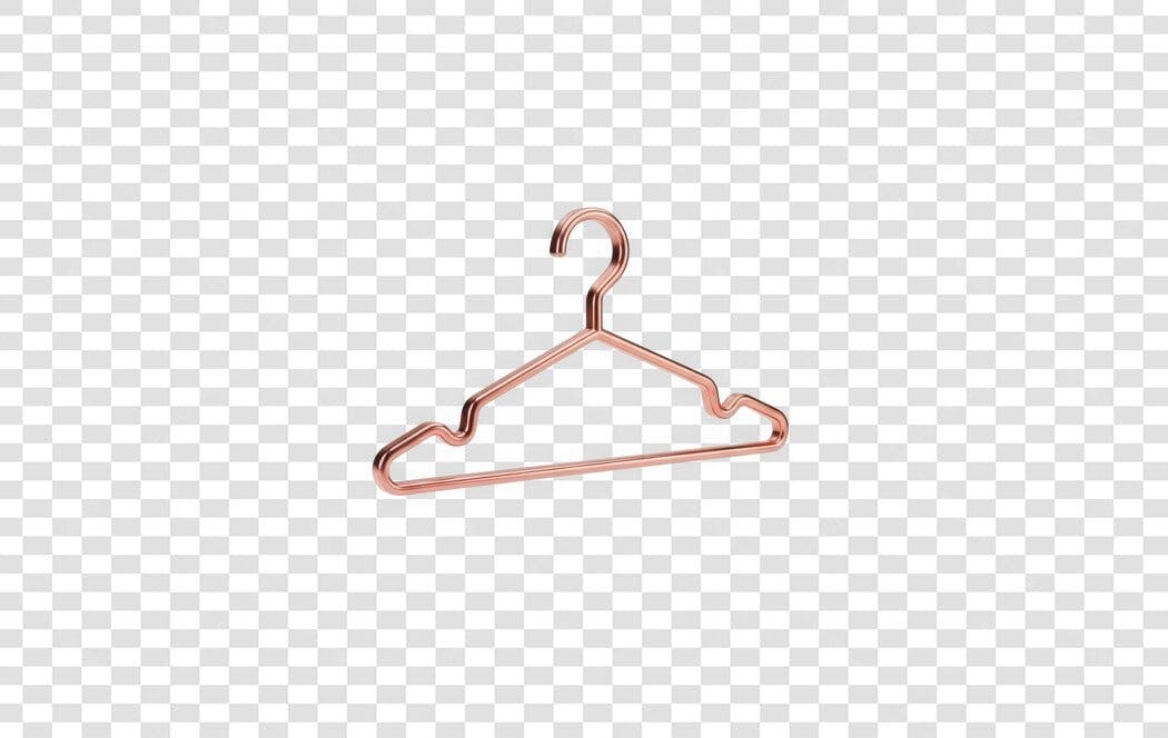 Elemento 3D Cabide Rose Gold PNG Fundo Transparente