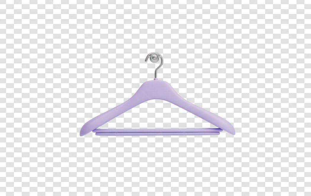 Elemento 3D Cabide Roupas Lilás PNG Fundo Transparente