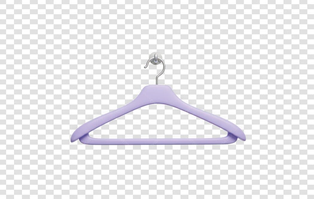 Elemento 3D Cabide Roxo Loja Roupas PNG Fundo Transparente
