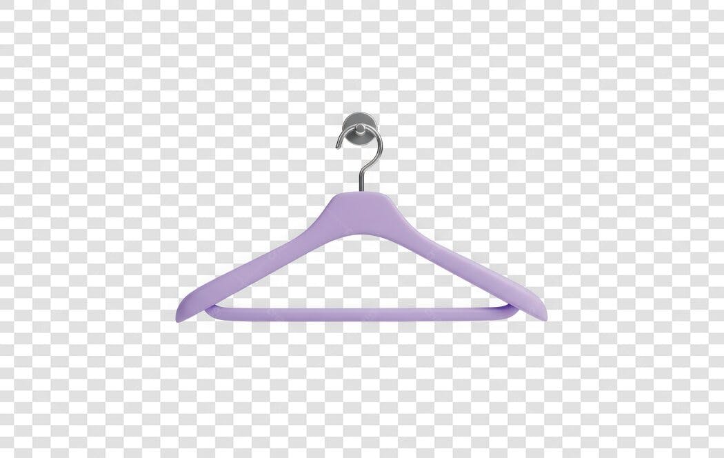 Elemento 3D Cabide Roxo Loja Roupas PNG Fundo Transparente