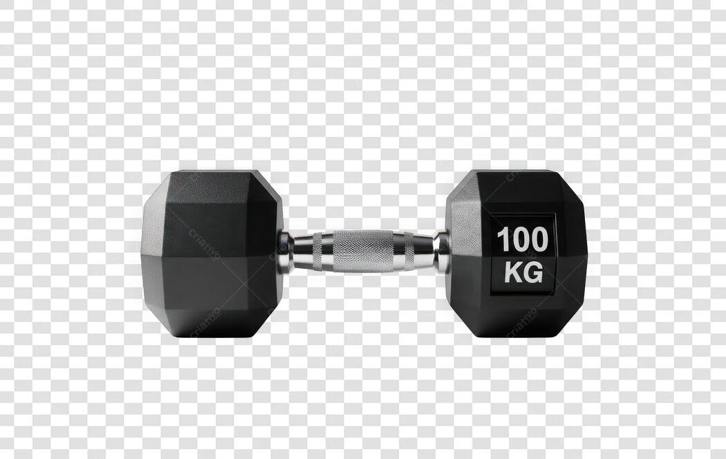 Elemento 3D Haltere Academia 100kg PNG Fundo Transparente