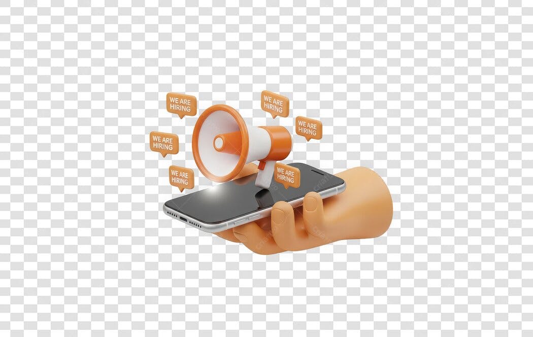 Elemento 3D Mão Segurando Celular Marketing Digital PNG Fundo Transparente