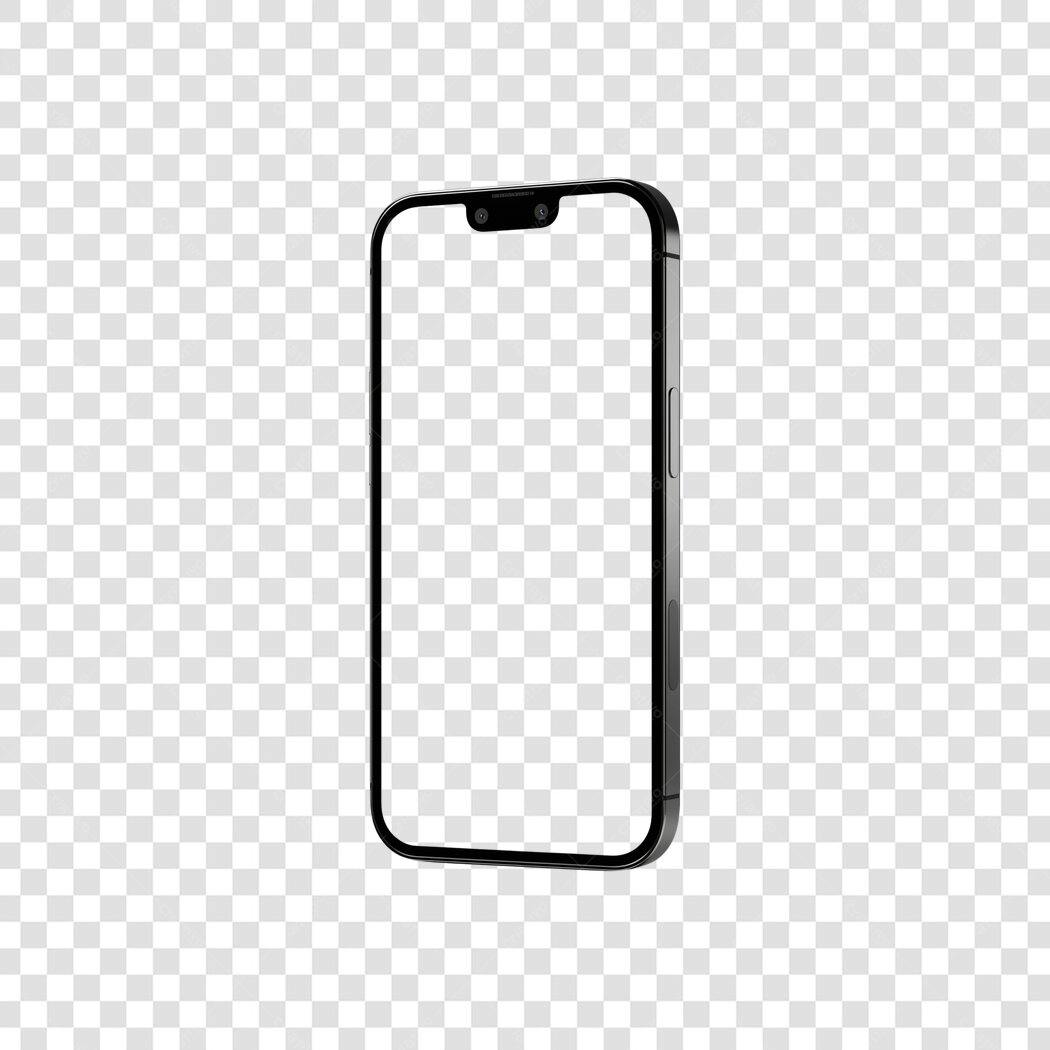 Elemento 3D Smartphone Preto Mockup PNG Fundo Transparente