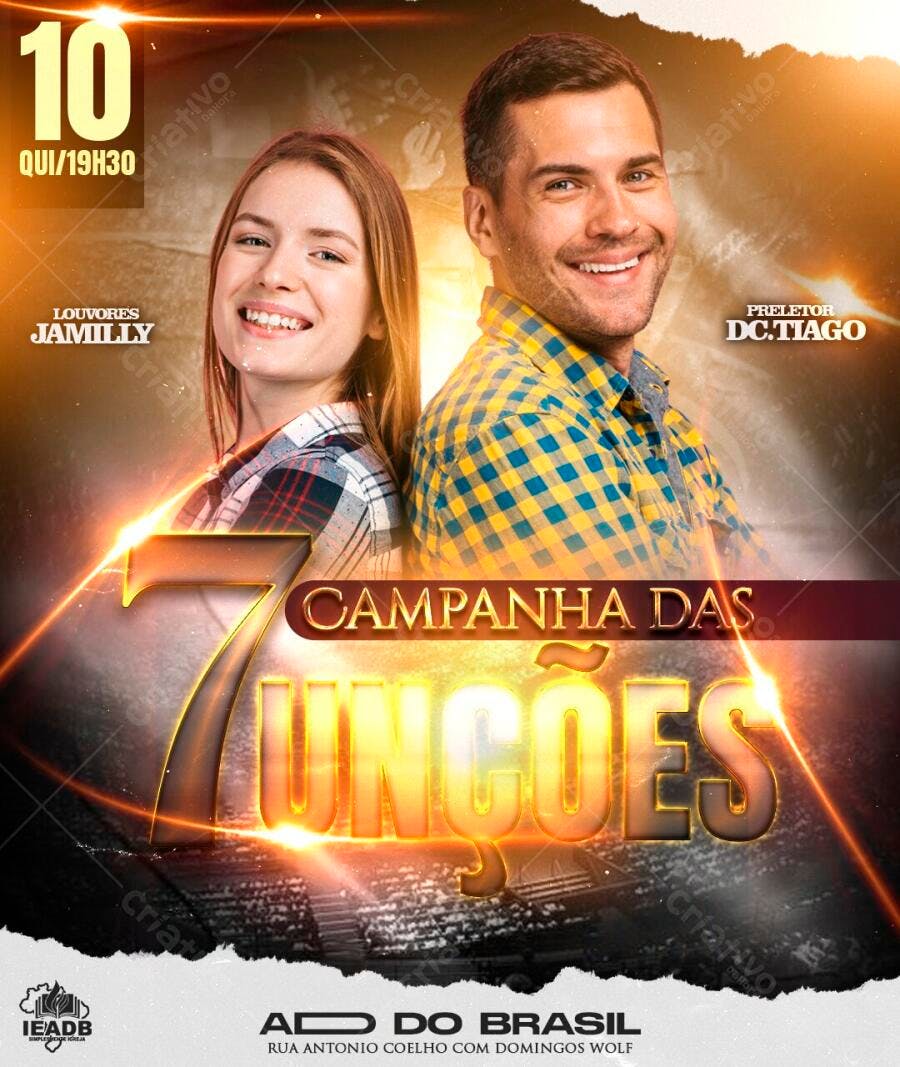 Flyer Campanha das Unções Igreja Evangélica PSD Editável