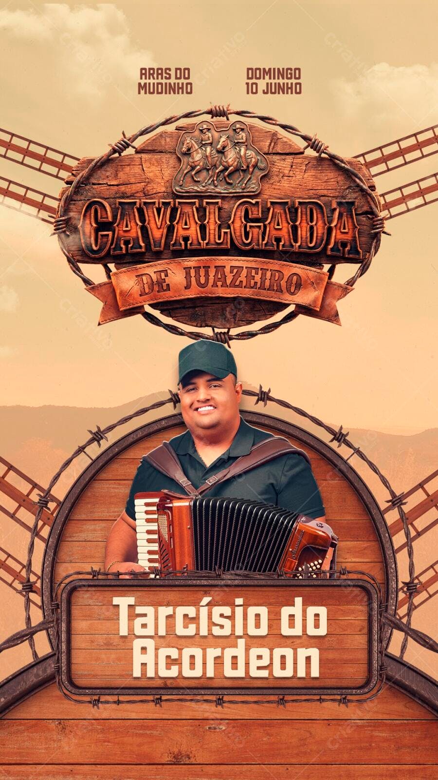Flyer Cavalgada de Juazeiro Festa Junina PSD Editável