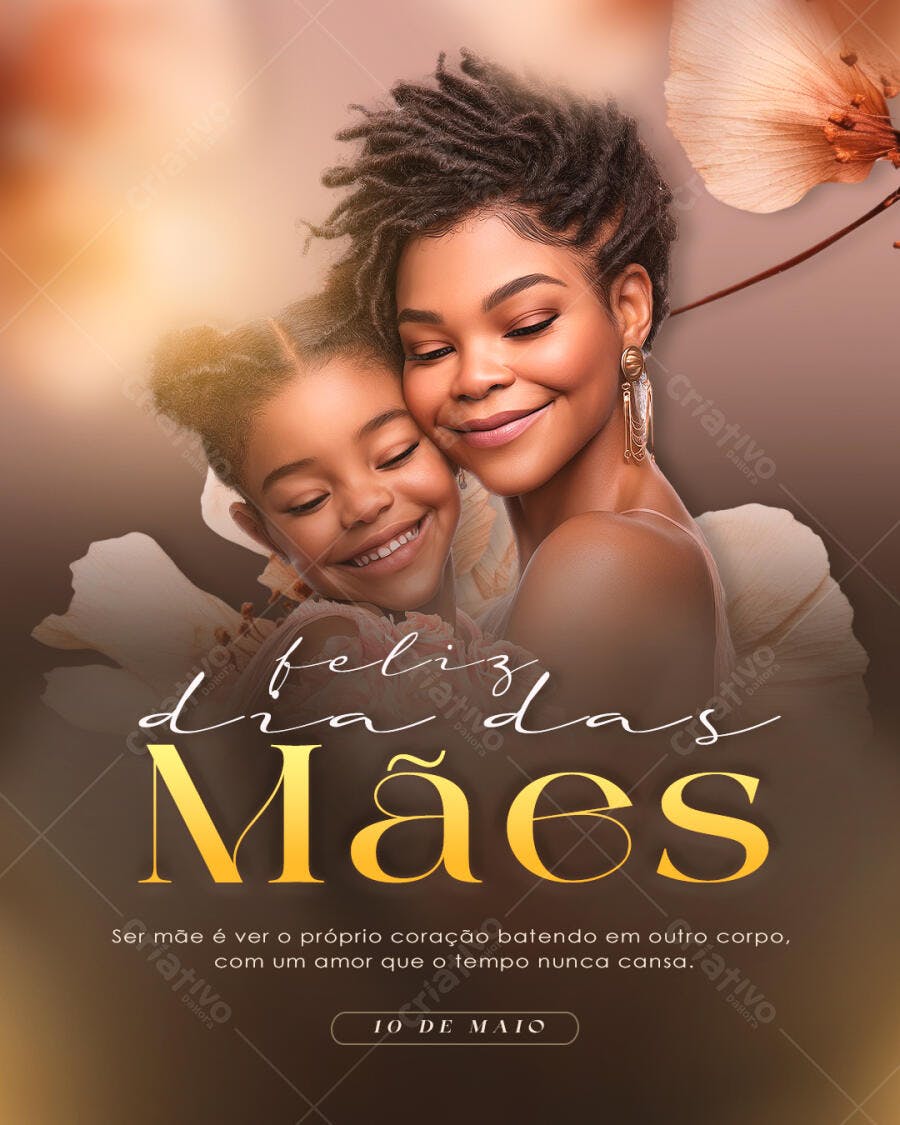 Flyer Dia das Mães Maio Elegante PSD Editável