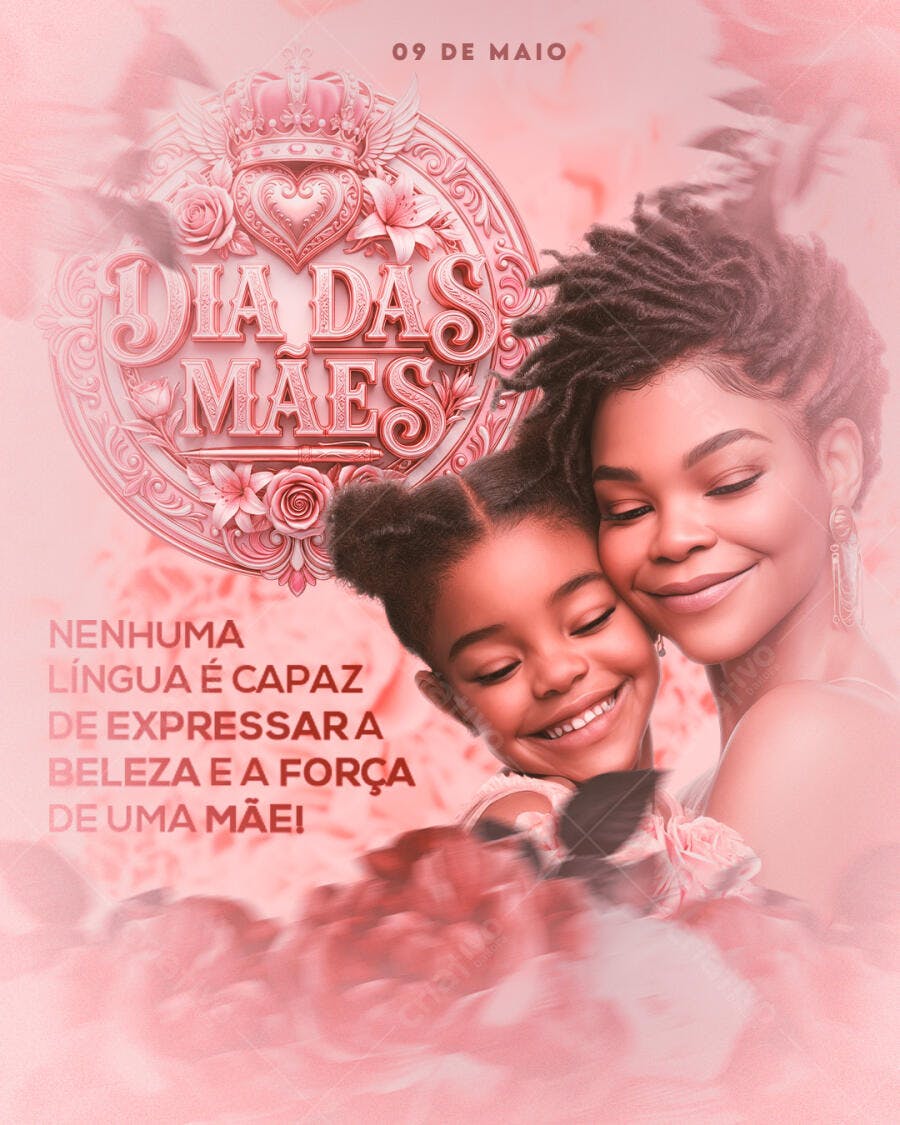 Flyer Dia das Mães Maio Família PSD Editável