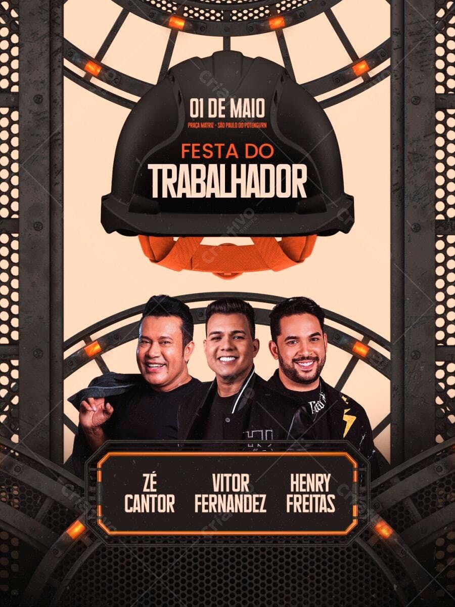 Flyer Festa do Trabalhador 01 de Maio PSD Editável