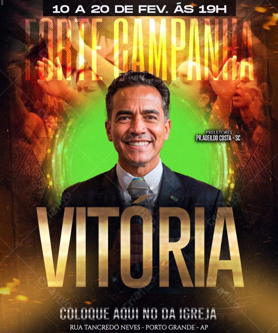 Flyer Forte Campanha Vitória Igreja PSD Editável