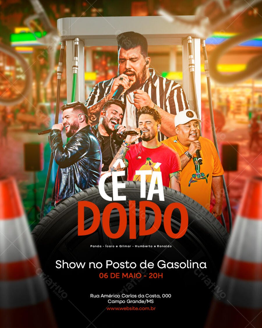 Flyer Show Posto de Gasolina Maio PSD Editável