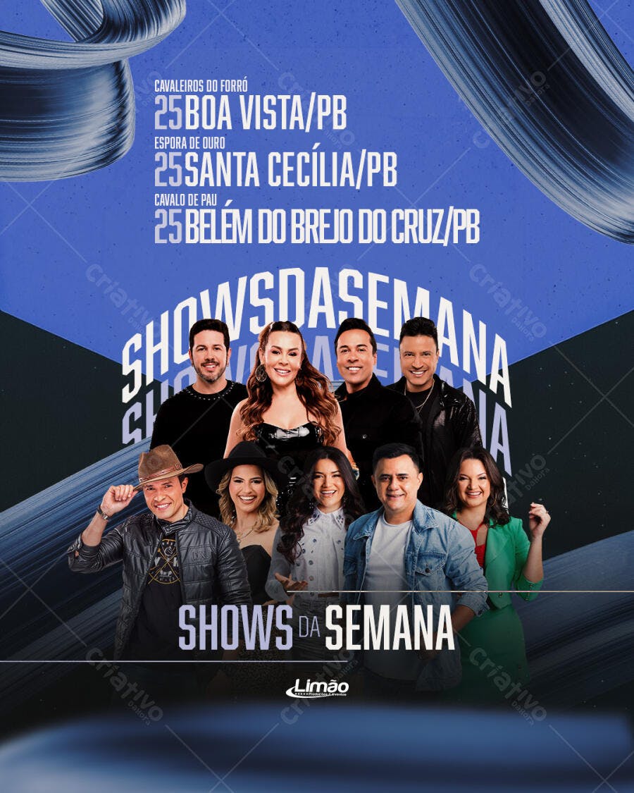 Flyer Shows da Semana Eventos Forró PSD Editável