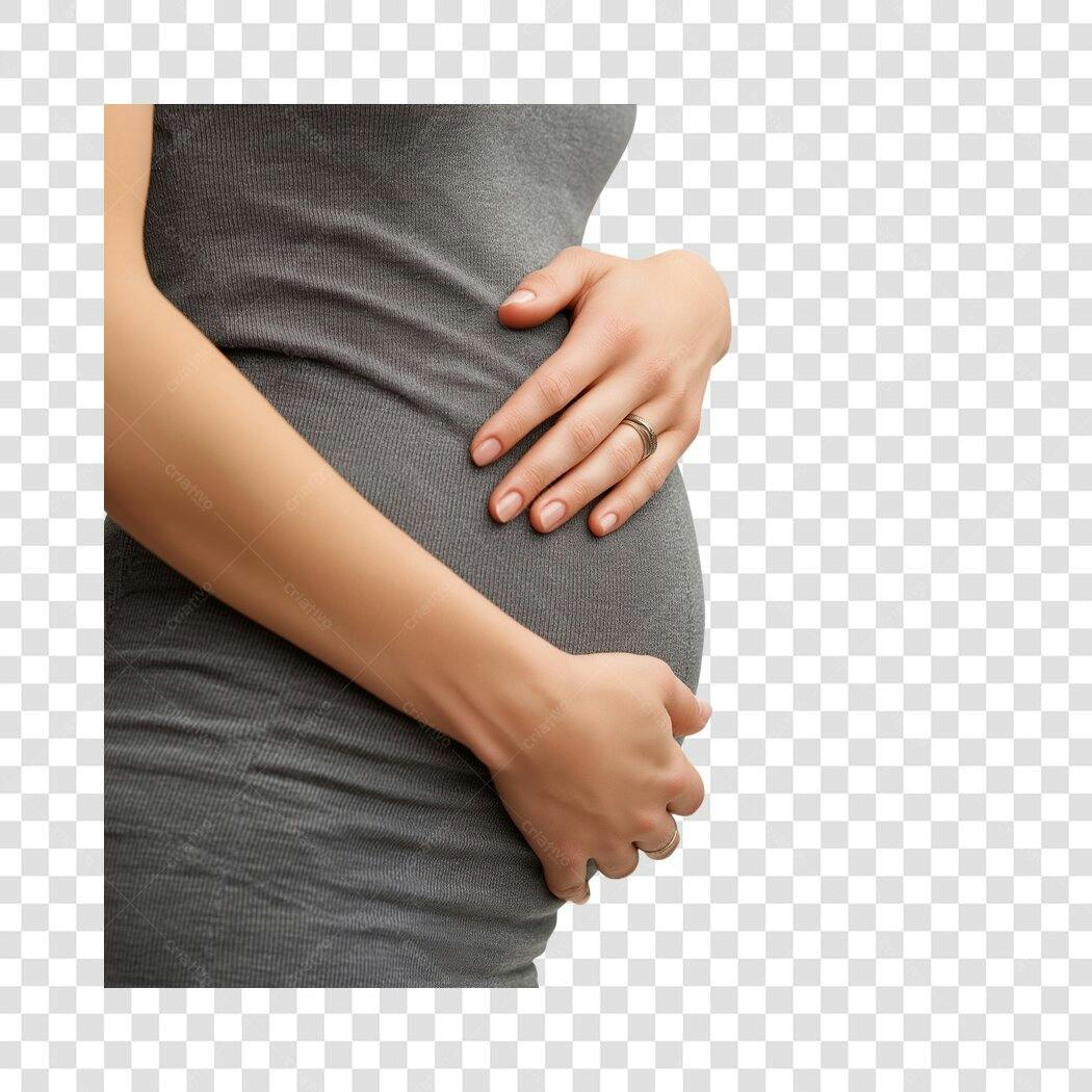 Foto Recortada Barriga Grávida Mãos PNG Fundo Transparente