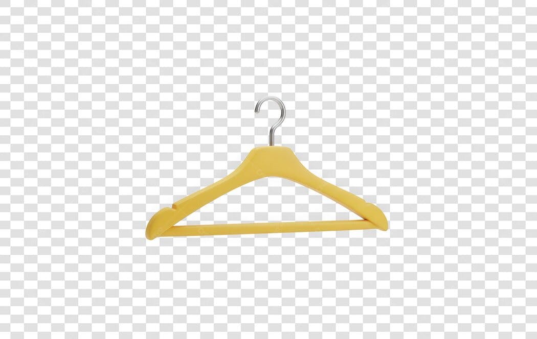 Foto Recortada Cabide Amarelo Madeira PNG Fundo Transparente