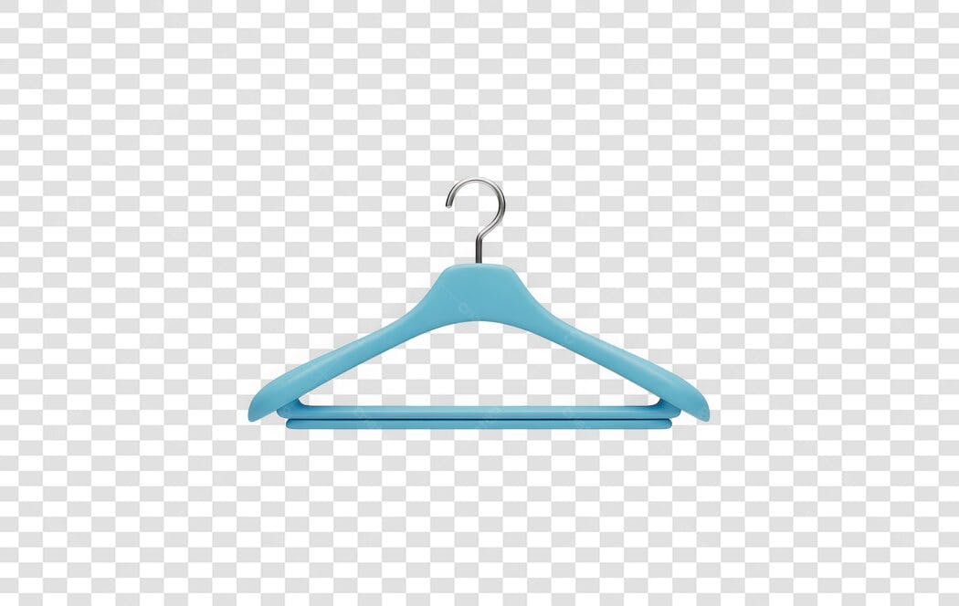 Foto Recortada Cabide Azul Plástico PNG Fundo Transparente