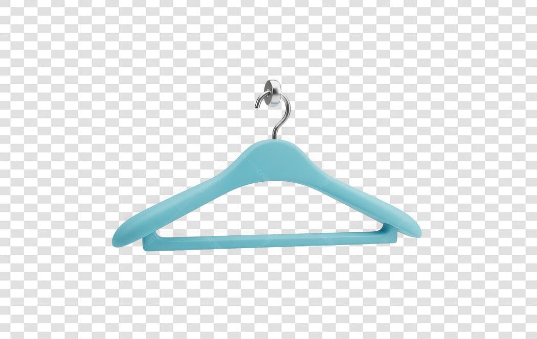 Foto Recortada Cabide Azul Roupa Loja PNG Fundo Transparente