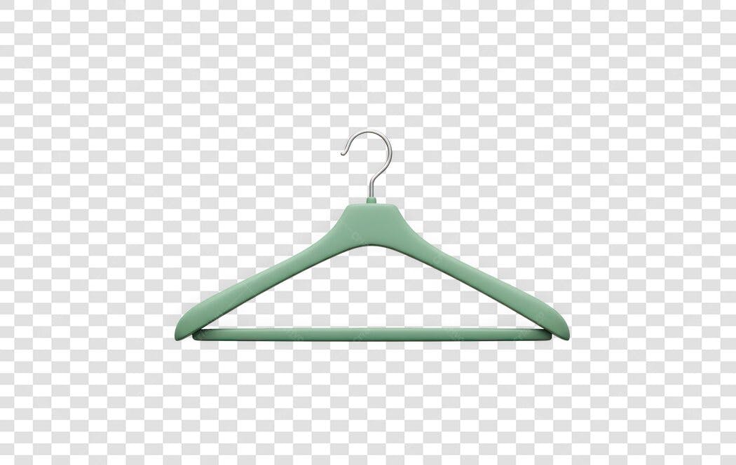 Foto Recortada Cabide Verde Roupa PNG Fundo Transparente