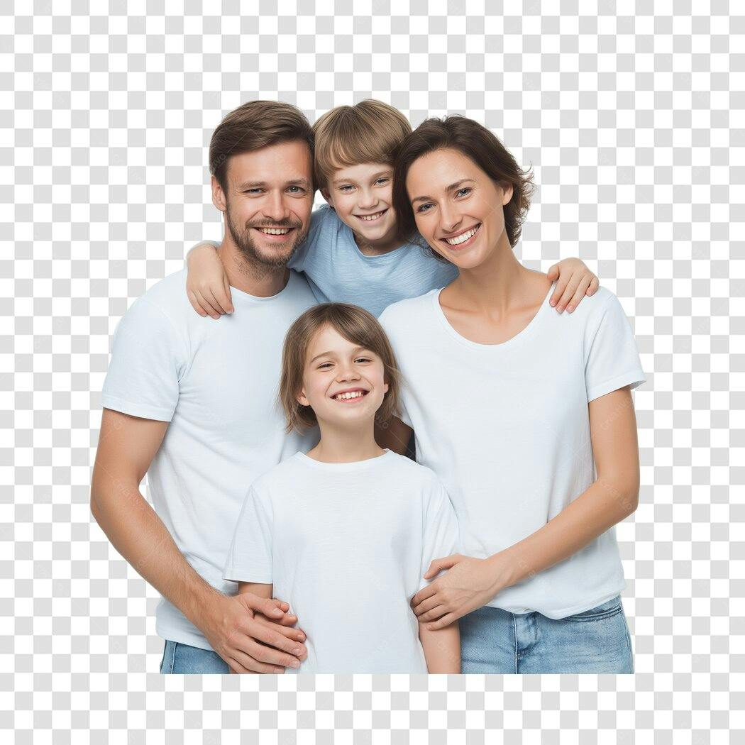 Foto Recortada Família Feliz Sorrindo PNG Fundo Transparente