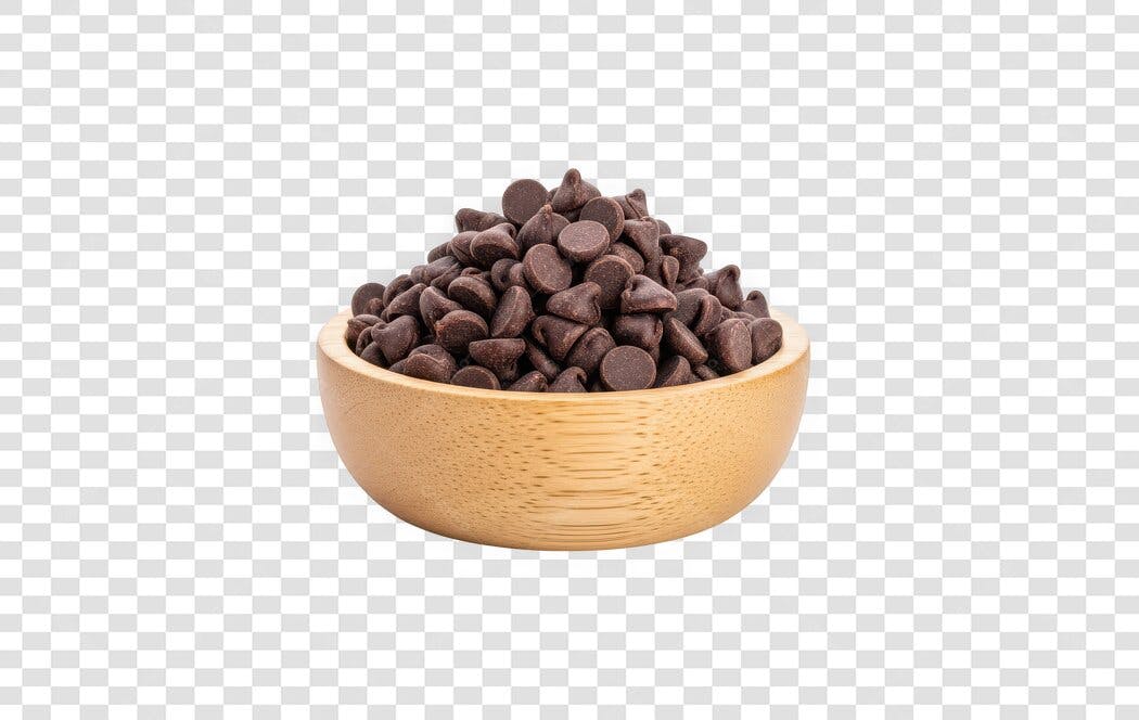 Foto Recortada Gotas Chocolate Tigela Madeira PNG Fundo Transparente
