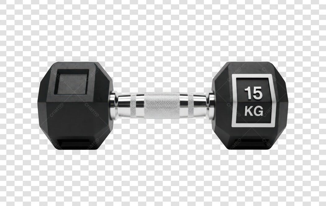 Foto Recortada Haltere Peso 15kg Academia PNG Fundo Transparente